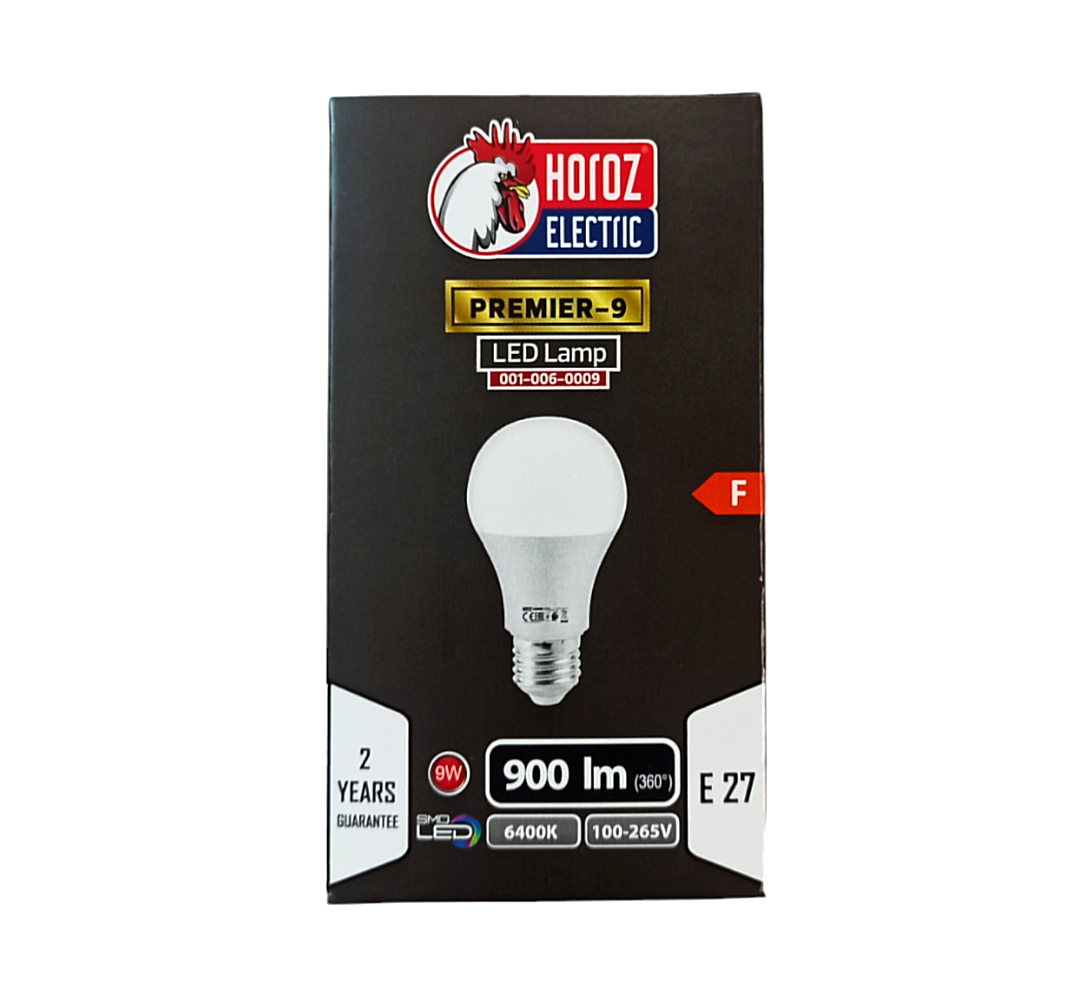 HOROZ%20PREMIER-9%209%20WATT%20LED%20AMPUL%206400K%20BEYAZ%20