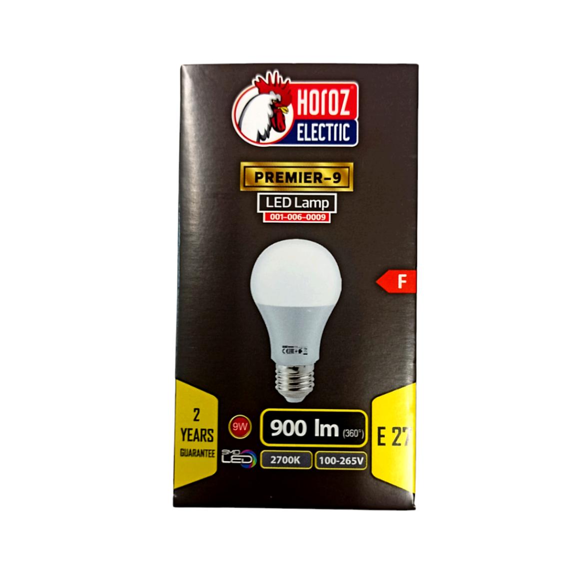 HOROZ%20PREMIER-9%209%20WATT%20LED%20AMPUL%202700K%20SARI